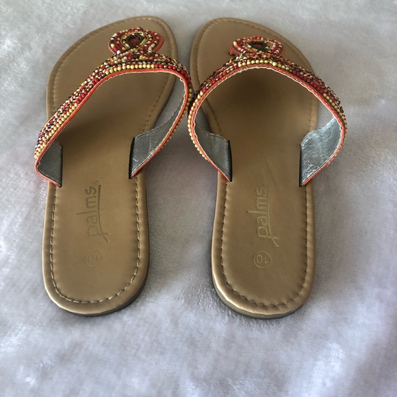 Palms Beaded Thong Slip On Sandals Like new.sz 10 - Picture 2 of 2